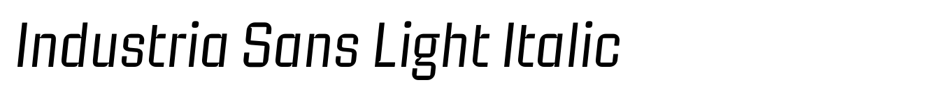 Industria Sans Light Italic
